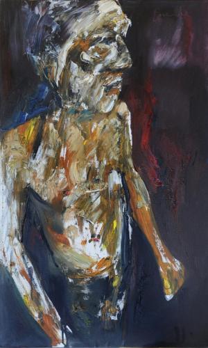 Filosofo in piedi (2019), Olio su tela, cm. 70 x 100